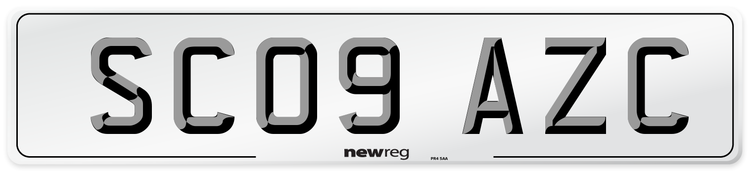 SC09 AZC Number Plate from New Reg